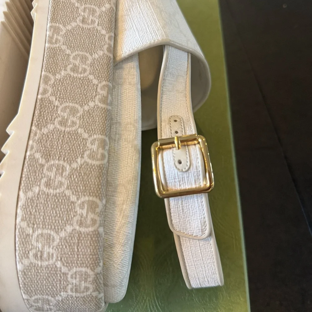 Gucci White/Cream Slingback Platform Sandals Size 42 - Picture 7 of 10